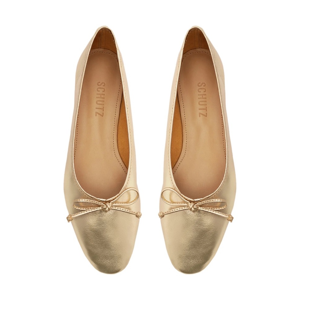 Schutz Arissa Gold Ballet Flats- new!